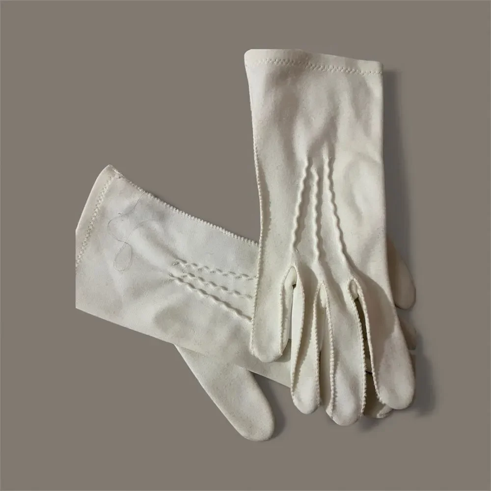 Vintage Gingerbread Elegant White Gloves